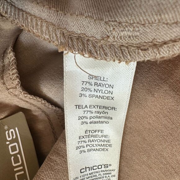 Chico's Perfect Stretch Josie Slim Ankle Pull On Pants Size 1 US 8 NEW with Tags - Picture 3 of 6